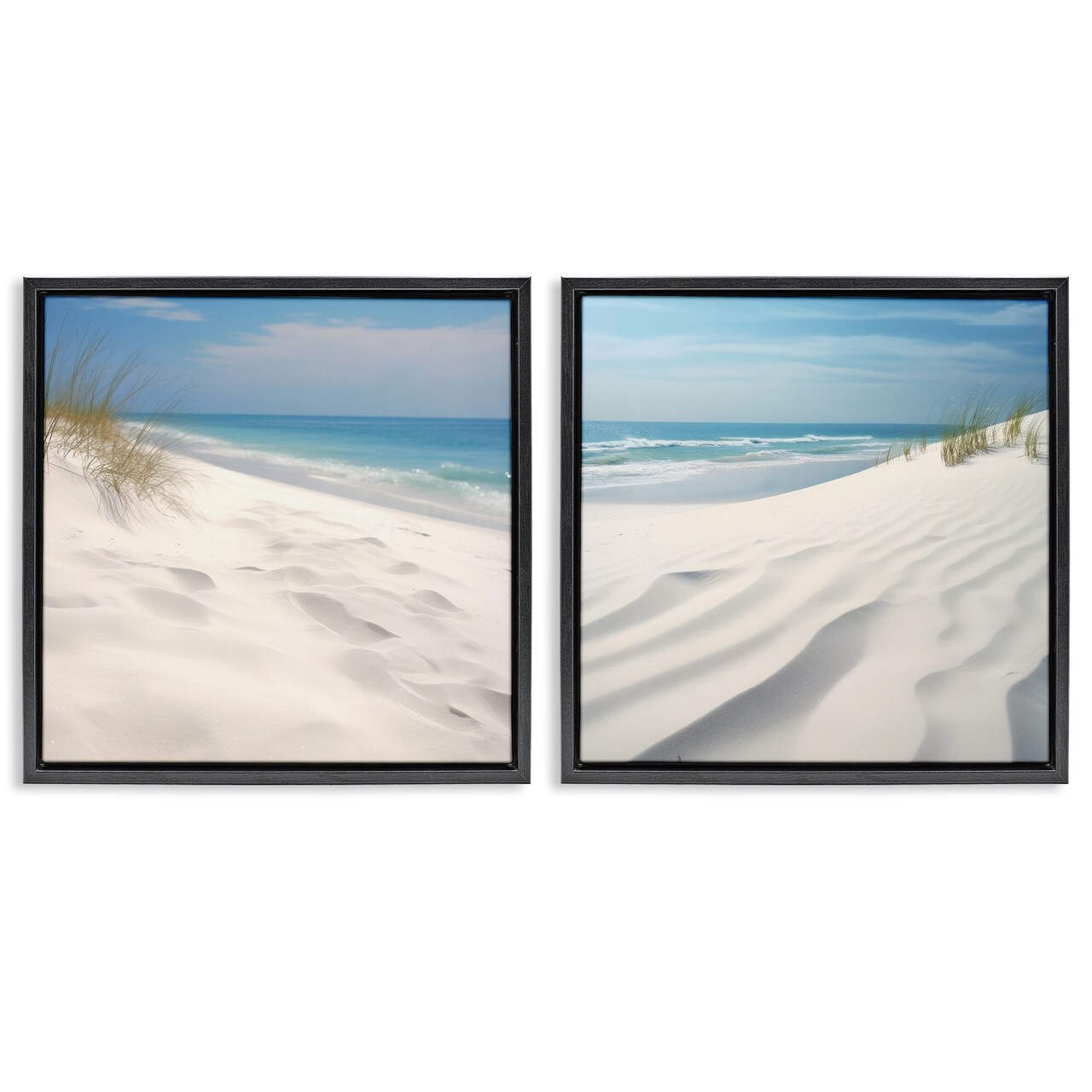 Stupell Industries Serene Beach Sand Dune 2 pc Framed Floater Canvas Wall Art Set Design by Lazar Studio